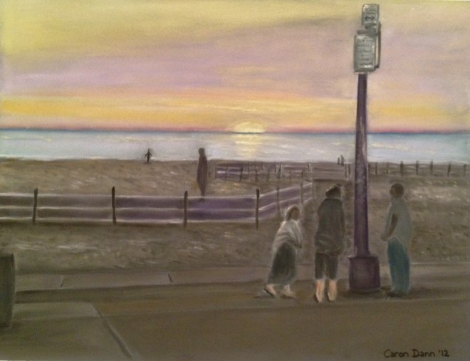 'Venice Beach, sunset', pastel painting © Caron Eastgate Dann, 2012