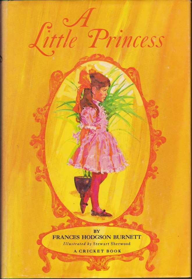 My edition of The Little Princess was published by Platt & Munk in 1967, though I didn't buy it until 1975. The dust jacket says the artist is Stewart Sherwood, a 24-year-old Canadian, who despite his youth had already won many awards for advertising art and had been published in books and magazines across the US and Europe. (Googling Sherwood reveals he is still an artist, painting designs for books, cards and collectable plates. You can see more of his artwork here). This is why I always like books with dust jackets: they contain information not elsewhere in the book. One library I frequent infuriates me by removing all the dust jackets, instead of covering them and leaving them with the book.