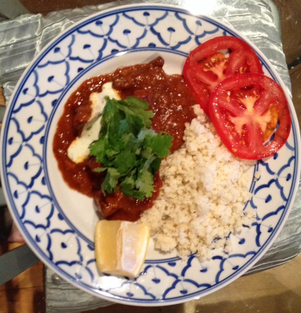My rogan josh, complete with cauliflower rice.