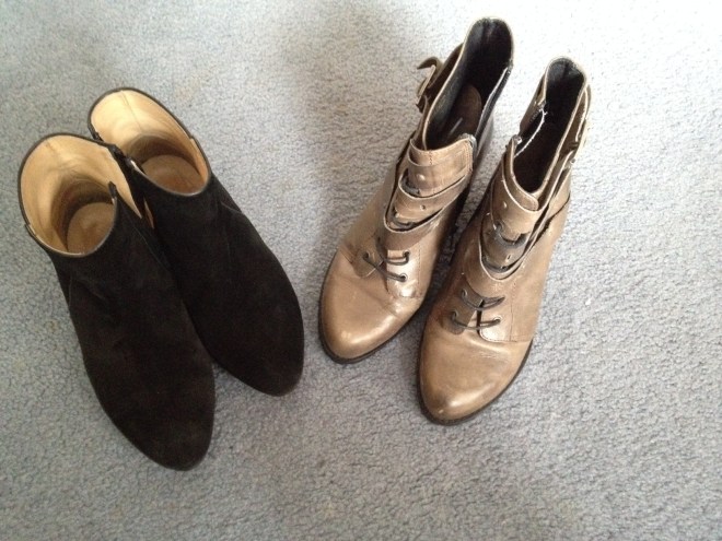 My almond-toed boots: always uncomfortable but on trend.